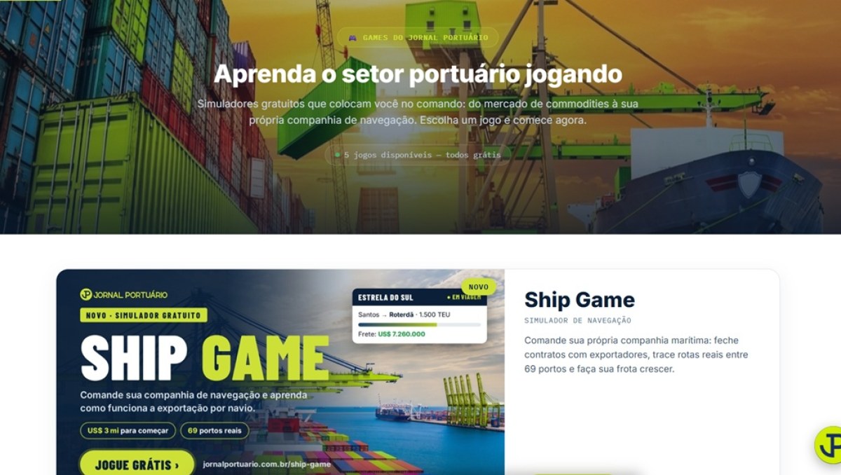 Jornal Portuário disponibiliza jogos que aproximam o público do universo portuário
