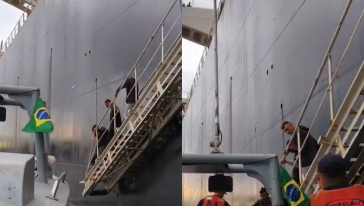 Navio cargueiro resgata quatro tripulantes de lancha naufragada em Santos