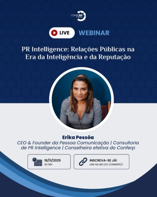 Webinar do CONRERP 2 recebe Erika Pessôa para discutir PR Intelligence e os novos rumos da reputação na comunicação