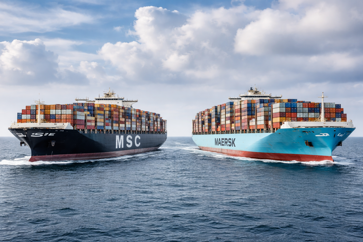 MSC e Maersk sobem custos no Médio Oriente com sobretaxas e aumentos de frete.