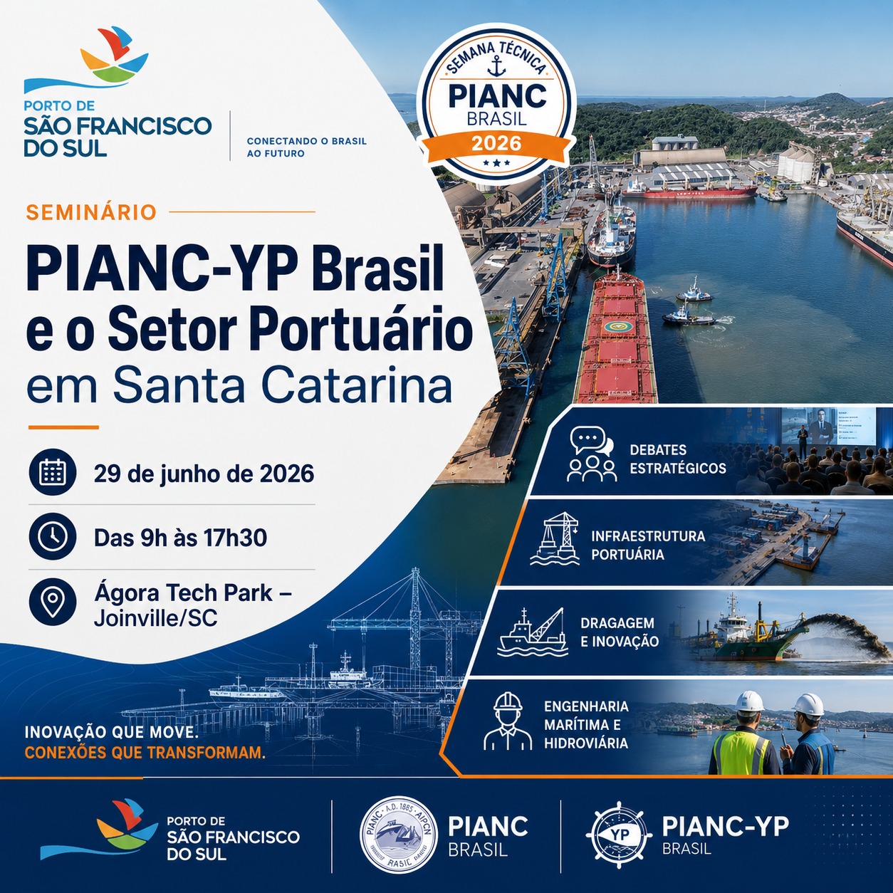 Inscrições abertas para o seminário nacional que reúne comunidade portuária em SC