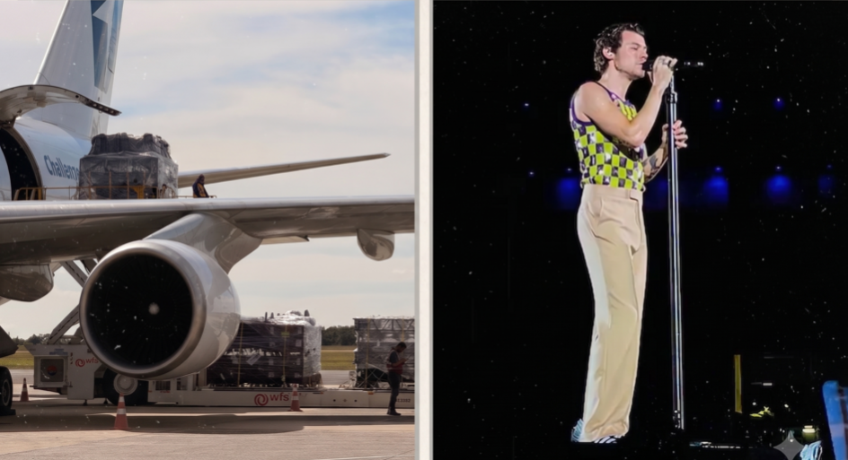 Viracopos recebe 6 aeronaves com 522 toneladas de equipamentos do cantor Harry Styles